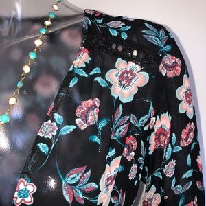Sheer black/floral coverup/dress